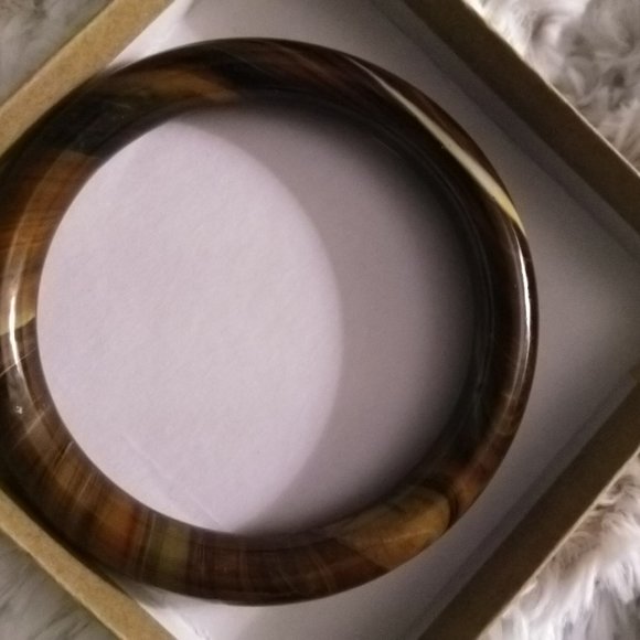 Genuine Tiger-Eye Bangle Bracelets - Picture 3 of 13